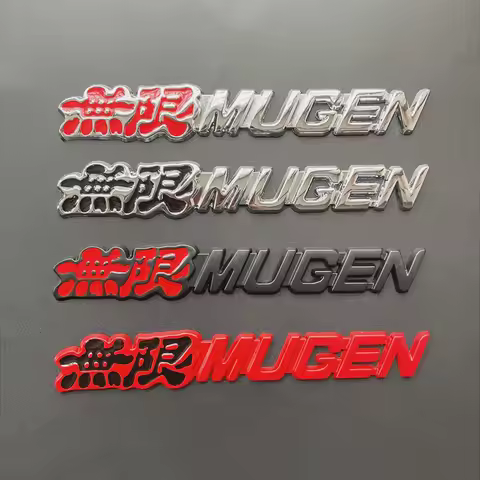 3D Metal Mugen Logo Letters Car Trunk Emblem Badge For Honda Civic Type R FK8 FN2 Fit Jazz RS Jade C