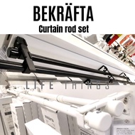 IKEA BEKRÄFTA BEKRAFTA Curtain rod set, Set rod langsir, 120-210 cm