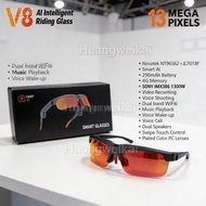 2026 V8 Wi-Fi 13 mega pixels  Smart Al Camera Glasses BlueTooth Glasses HD Call Smart Glasses Waterp