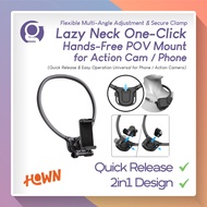 HP LAZY-1KLIK Neck Mount w Quick Release for Action Cam DJI GoPro Insta360 Smartphone/ POV Anglehp (
