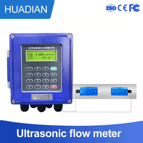 Clamp On Wall Mounted Liquid Ultrasonic Flow Meter DN50-DN700 RS485 ModBus Water Flow Meter
