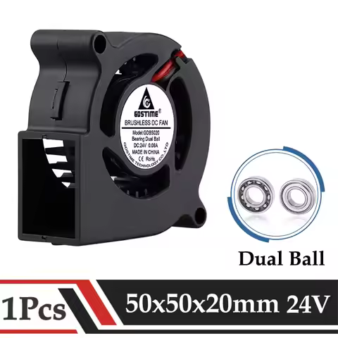 1Pcs Gdstime DC 24V 50x50x20mm 5020 Turbine Blower Fan 50mmx20mm Dual Ball Bearing Brushless Radial 