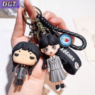 DGT Horror Wednesday Addams Keychain Addams Family Movie Role Model Pendant Keyring cosplay Addams D