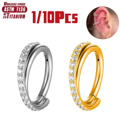 F136 Titanium Hinged Segment Ring Cartilage Hoops Double Row Helix Piercing Jewellery Conch Ring Sep