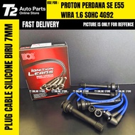 T2 HOS PLUG CABLE PROTON WIRA 1.6 SOHC PERNADA SE E55 4G92 7MM SILICONE BLUE 1SET