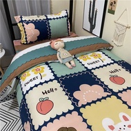 Cotton Poly HL bedding set, Korean bedding, White Rabbit Girl, all sizes, free elastic