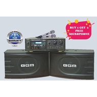 BGM Karaoke Amplifier J-6N & Speaker System MB-800NEW with Microphone 2pc (F.O.C)