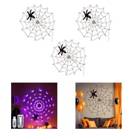 [Leipupa] Spider Web Light Halloween Decorations with 8 Modes Halloween Lights Decor LED Lighted Spi