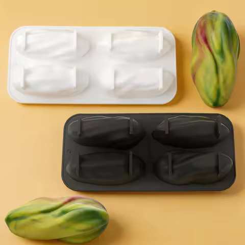 4 Cavity Pistachio Mousse Cake Silicone Mold Chocolate Dessert Pudding Baking Mold DIY Squishy & Han