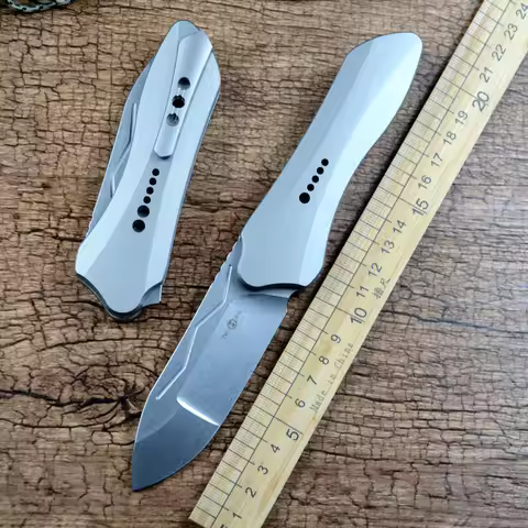 TWOSUN Outdoor Folding Knife 14C28N Blade TC4 Titanium Handle Camping Hunting Pocket Knives TS567