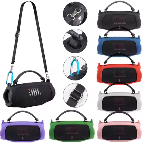 ZOPRORE Soft Silicone Case for JBL Charge 6 Bluetooth Speaker, Protective Sleeve Cover with Shoulder