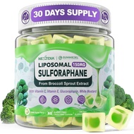 150mg Liposomal Sulforaphane Supplement from Broccoli Sprouts Extract | Sulforaphane with Myrosinase