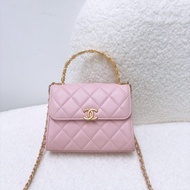 Chanel 22b 粉色琺瑯手柄kelly翻蓋包