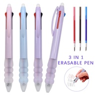 0.5mm Kawaii 3 In1 Pen Gel Boleh Padam Dengan Pemadam Biru Hitam Merah Dakwat Ajaib Tulisan Licin Al