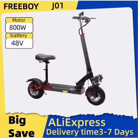 FREEBOY J01 800W Electric Scooter Adult Foldable Escooter 10 Inch Tire E-Scooter 48V Battery Electri