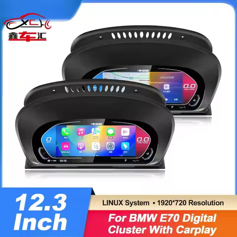 HUD 12.3'' Car Anti-glare LCD Dashboard For BMW X5 E70 X6 E71 Speedometer Digital Instrument Cluster