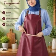 Premium Synthetic Leather Waterproof Anti-Oil Apron Apron Waterproof Apron for Woman Apron Kitchen