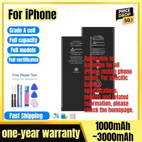 Battery for IPhone SE/SE2/4/4S/5/5S/5C/6/6P/6S/6SP/7/7P/8/8P High Quality High Capacity Battery Repl