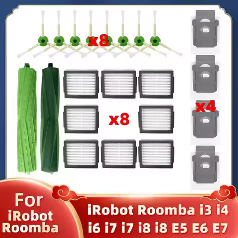 Hepa Filter Side Brush Replacement Parts for iRobot Roomba E I J Series E5 E6 i7 i6 i1 i2 i3 i3+ i4 
