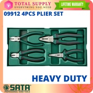 09912 SATA 4PCS 6" 8" 6 INCH PLIERS TRAY SET HEAVY DUTY LONG NOSE DIAGONAL COMBINATION PLASTIC FLUSH