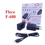 TC Charger 68W Fleco F-680 Usb-C PD Charging Set Data Cable 1M C To C 100w Turbo Super Fast Vooc For