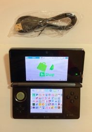 95%超新，靚Mon，開心版3DS黑色主機(128GB大容量全套)  + USB充電線