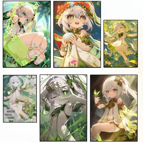 Game Character Genshin Nahida Poster Sticky Poster Paper Sticker DIY Room Bar Cafe Wall Decor Gift