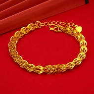 【Murah】916 Gold-plated Women Phoenix Tail Bracelet Rantai Tangan Lelaki Emas Valentine's Day Gifts