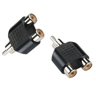 RCA 1 Male to 2 RCA Female Audio Video Splitter Adapter Connector For Astro And AV System