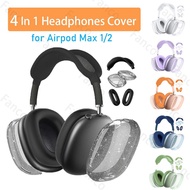 4 in 1 Silicone Case for AirPods Max,Clear TPU Earbuds/Earpads/Headband Case for Apple AirPods Max