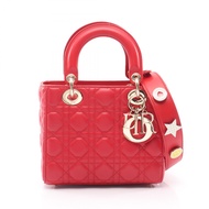 【二手】迪奧手提包，LADY DIOR MY ABCDIOR，Lady Dior 小號 Cannage 兩用RED皮革，Lady Dior Cannage 兩用托特包，小號