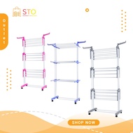 STO Household Multifunctional 3-Tiers Foldable Drying Clothes Rack Space Saver Indoor / Outdoor Use