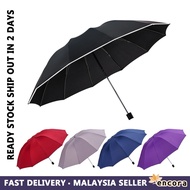 Encora 125CM Extra Large Wind Resisting Umbrella With Reflective Strip Manually Open / Close Umbrell