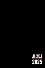 Agenda Settimanale 2025 - Nero: Da Gennaio a Dicembre | 1 Settimana su 2 Pagine | Formato Tascabile 