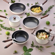 【日本北陸hokua】日本製PLAIRE尊爵白IH輕量不沾鍋