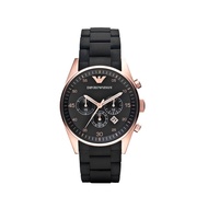 นาฬิกาข้อมือผู้ชาย Emporio Armani Chronograph Silicone - Rose Gold &amp; Black AR5905