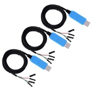 3PCS PL2303TA Download Cable USB To TTL Rs232 Serial Cable Debug Console Cable Compatible with Win X