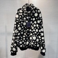 『RP精品』Louis Vuitton 路易威登LV 草間彌生聯名 藝術白色點點 黑色絨毛外套 夾克 大衣