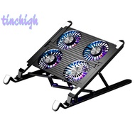 [TinchighS] Silent Adjustable Laptop Cooler Stand Foldable Laptop Cooling Support Notebook Stand For 17.3 Inch With 2/4 Cooling Fans [NEW]
