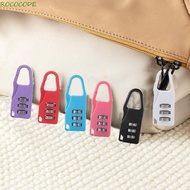 ROCOCODE Suitcase Combination Lock, Digit Anti-theft Mini Combination Padlock, Fashion Plastic 3 Dial Digit Password Lock Backpack Combination Lock Children/Students