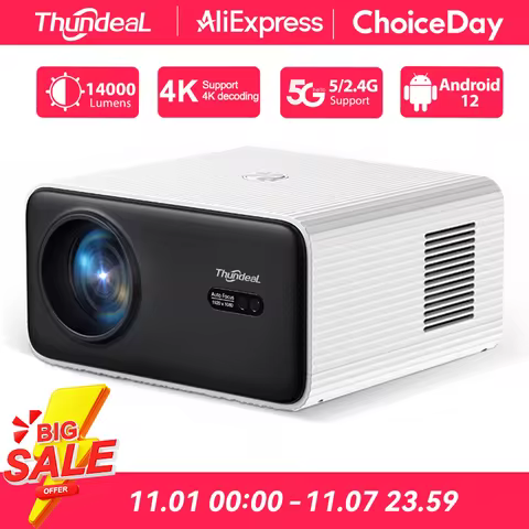 ThundeaL Mini Portable HD Projector TD85SE TD85 TD85W Android 12 WiFi 6 Home Theater Meeting 2K 4K V