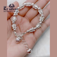 Kr silver สร้อยข้อมือเงินแท้ ดอกรัก