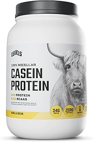 Levels 100% Micellar Casein Protein, Hormone Free, Vanilla Bean, 2LB