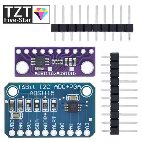 1/5PCS ADS1115 TZT 16 Bit I2C Module Precision ADC 4 Channel Development Board Pro Gain Amplifiers 2