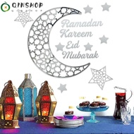 QINSHOP Mirror Stickers, DIY Arylic Wall Sticker,  Removable Ramadan Decors Home Decorations Eid Mubarak Wall Decal