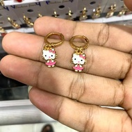 CHILDREN'S EARRINGS "HELLO KITTY 808" RHODIUM PLATED SUDA IS VERY DURABLE