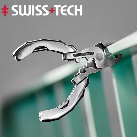 Swiss Tech EDC Portable Pocket Mini 9 In 1 Folding Pliers Screwdriver Combination Kit Outdoor Multif