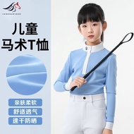 Children's Equestrian Long-Sleeved T-Shirt Equestrian Clothing High-Elastic Breathable Children Wome