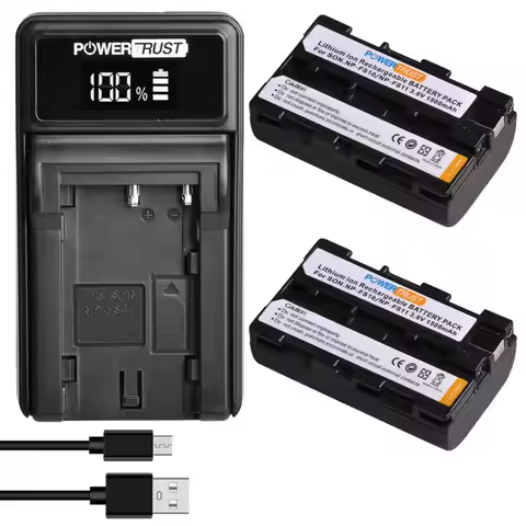 NP-FS11 NP-FS10 Battery and LED USB Charger for Sony NP-F10 NP-FS12 FS21 FS31 DCD-CR1 CCD-CR5 DCR-PC