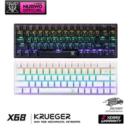 คีย์บอร์ดเกมมิ่ง Nubwo X68 คีย์บอร์ด 65% Mechanical CIY Mini RGB พร้อมคีย์แคปสีม่วงแถมในกล่อง รับประ